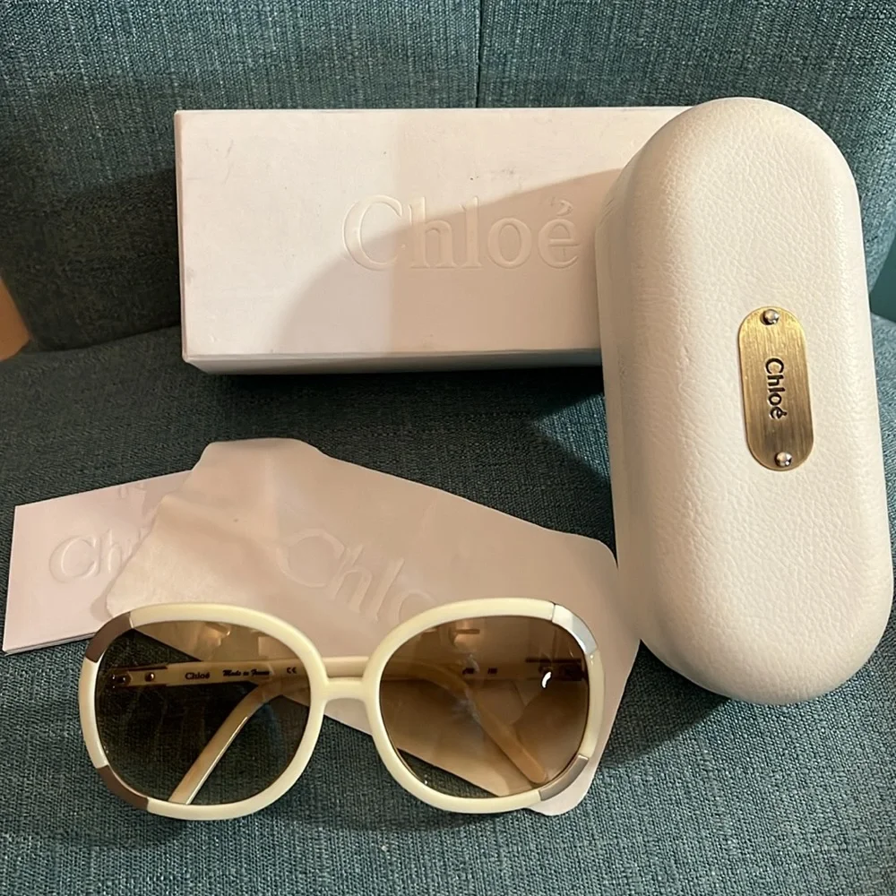Chloe Cream Sunglasses Full Inclusion NWT - Picture 2 of 11
